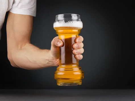ölglas form som hantel